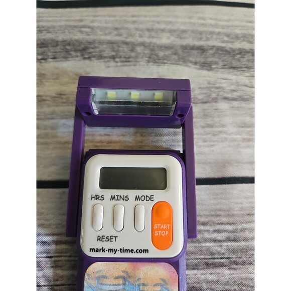 Mark.My.Time LED Booklight & Digital Reading Timer Bookmark Purple W Emojis Pat - Picture 7 of 9